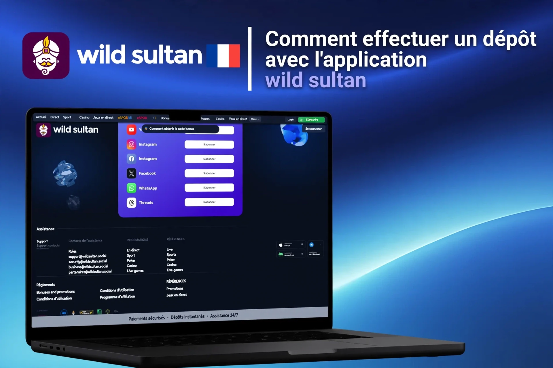 Processus d'inscription sur l'application mobile Extra Casino avec options de connexion sociale