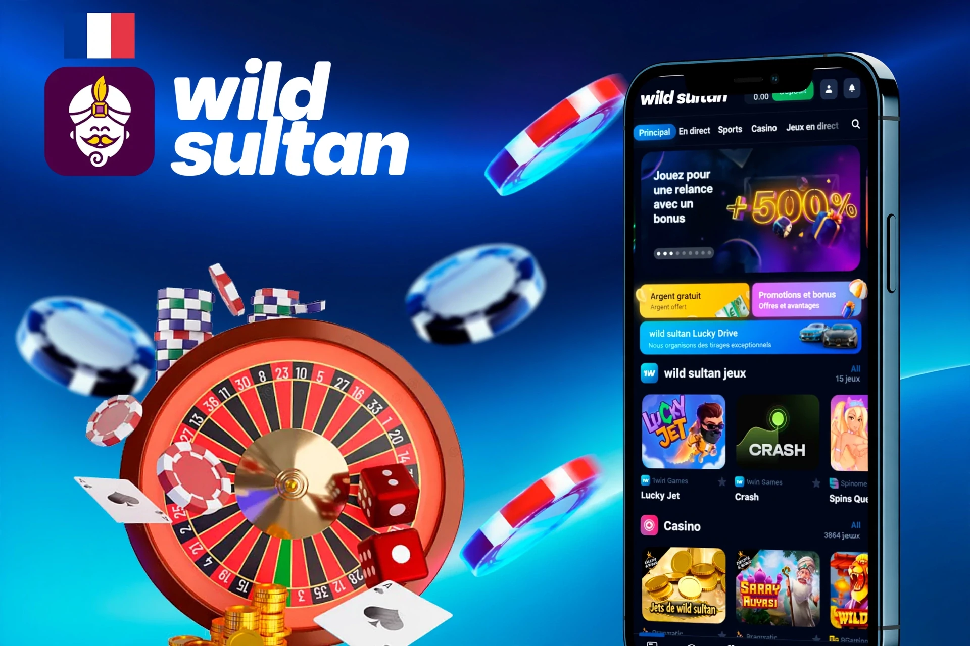 Version mobile de l'application Extra Casino affichée sur des smartphones, offrant un accès rapide à diverses fonctionnalités de paris et de jeux