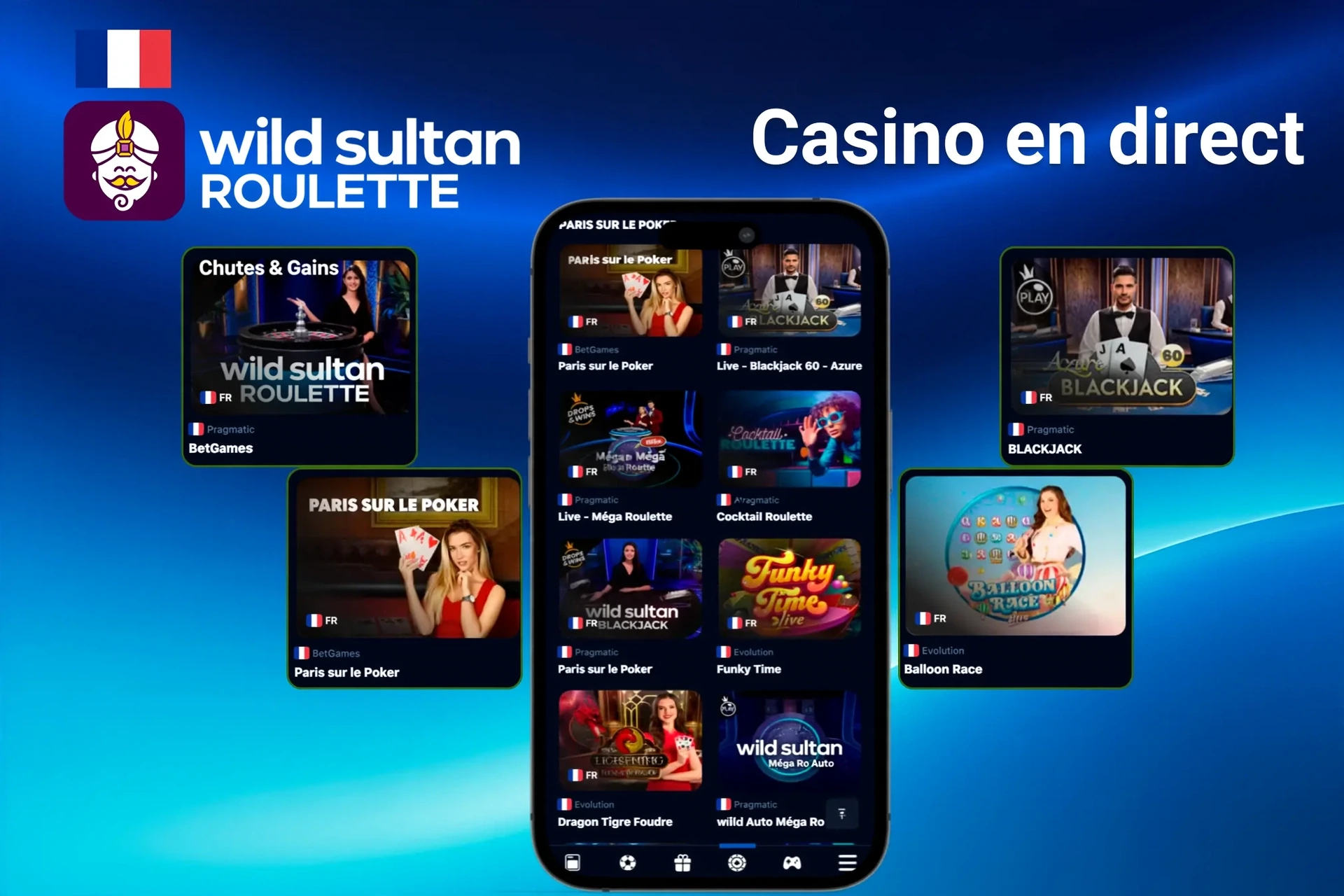 Jeux de machines à sous présentant des titres populaires comme Sugar Rush, Energy Coins et Hell Hot 100 sur mobile et ordinateur de bureau