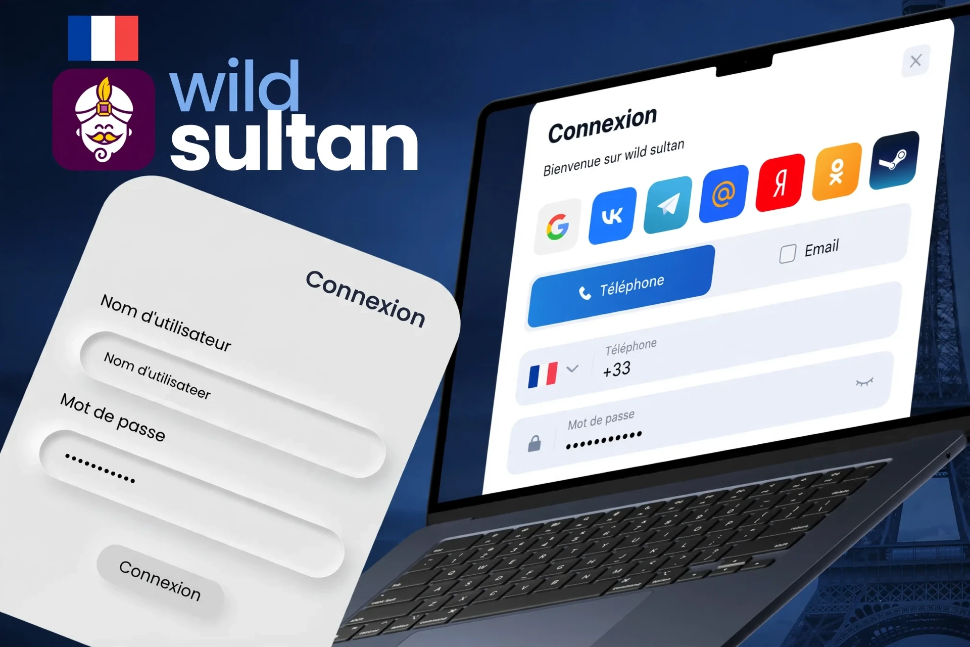 Description des actions pour se connecter au compte personnel via le site ou l'application mobile