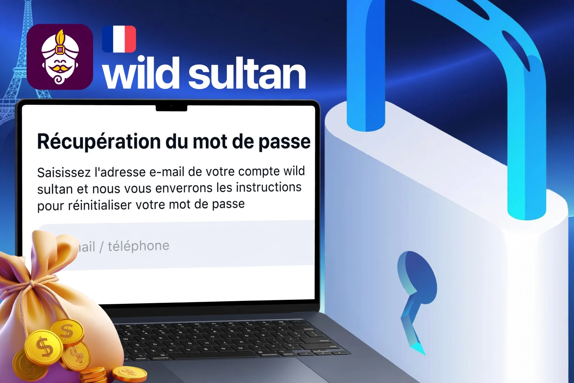 Algorithme de restauration d'accès au compte Extra Casino en cas d'oubli de mot de passe