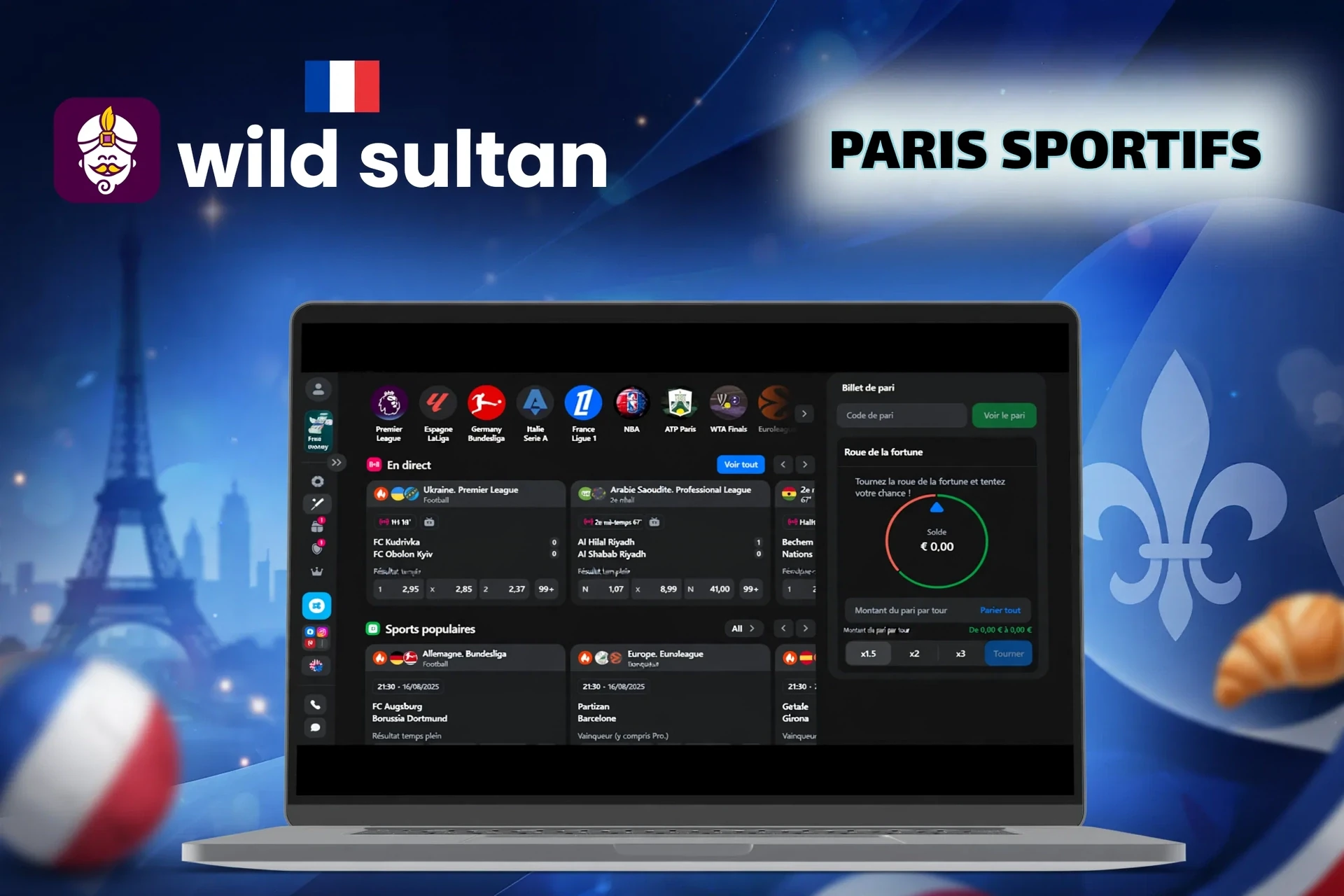 Paris sportifs avec marchés de paris sur le football, le cricket et d'autres sports pour les utilisateurs français.